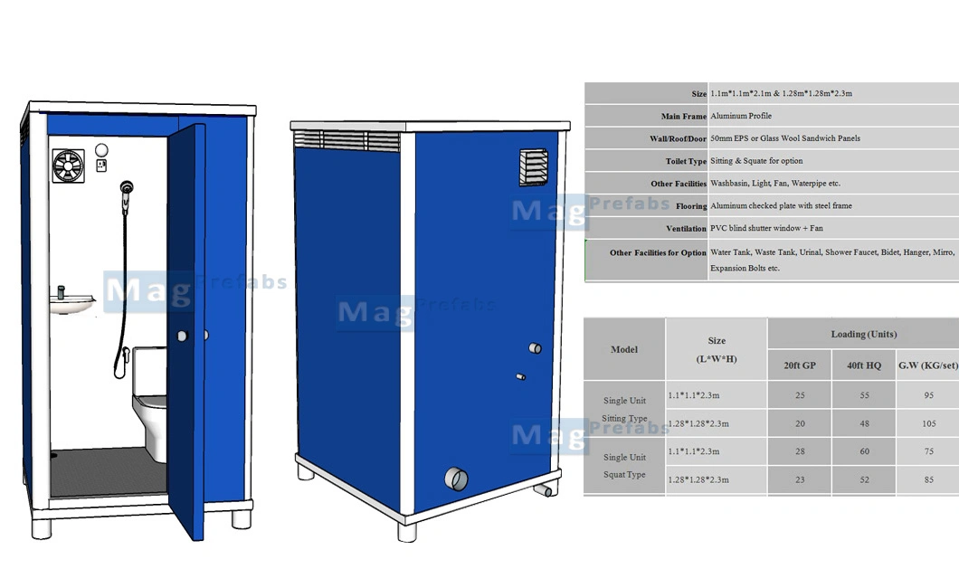 Wholesale Cheap Price Portable Chemical Cabin Mobile Movable Portable Toilet