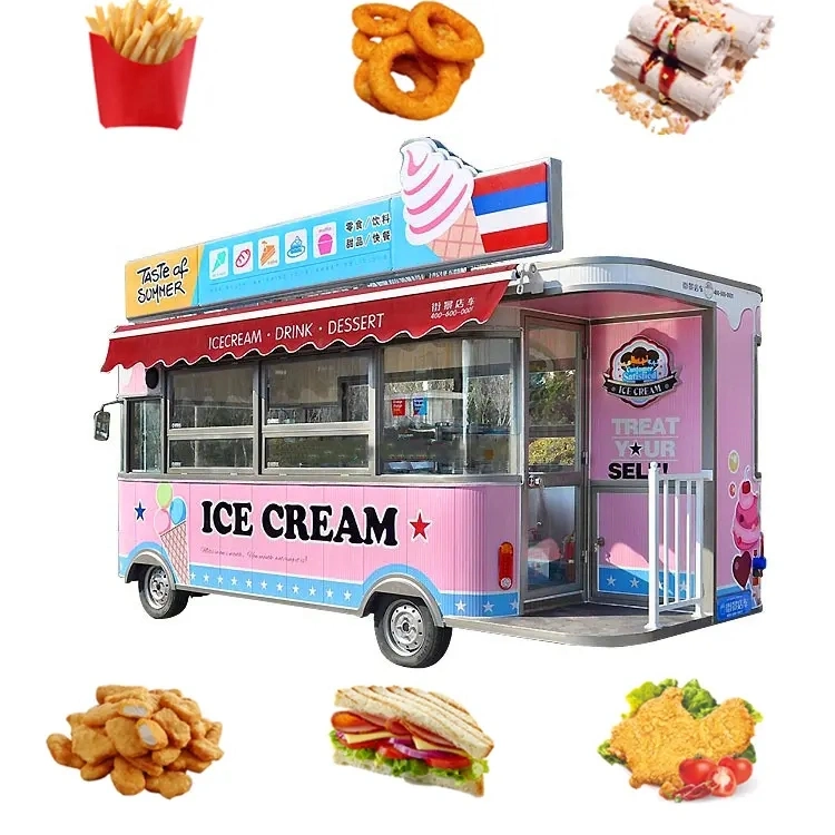 Food Vending Street Food Cart Coffee Shop Mobile Food Truck Food Car-Blues Food Car