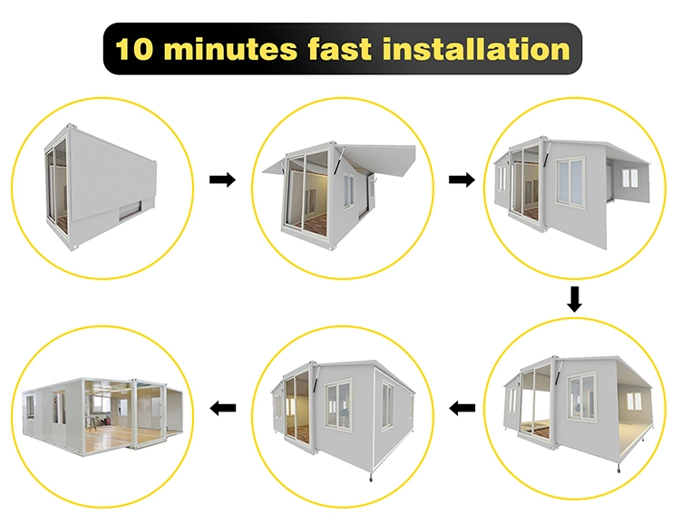 China Luxury 20/40FT 2 Bedroom Modular Steel Structure Prefab Mobile Shipping Expandable Container House Price for Prefabricated/Living