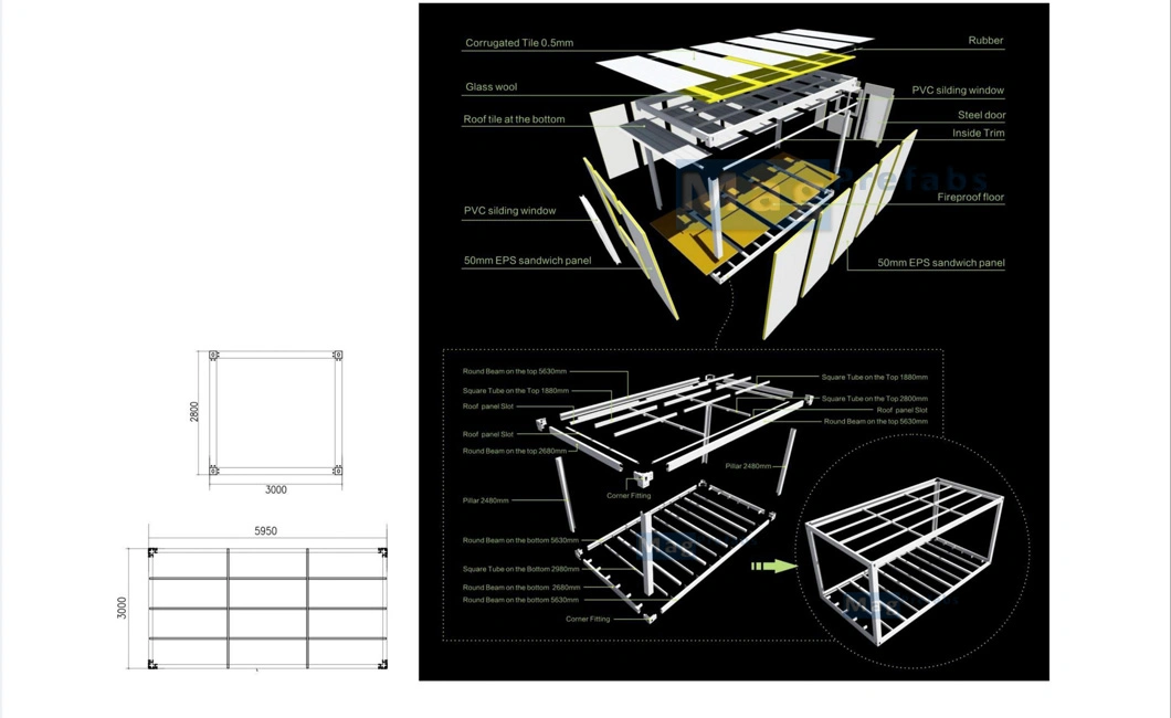 Customized Mobile Prefabricated Container Van Home Portable Prefab House Container House