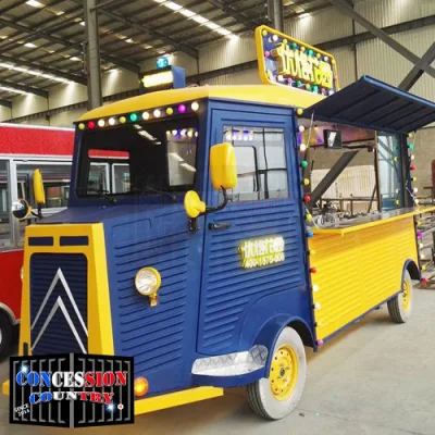 Retro Electric Food Truck Street Drivable Food Trailer Truck Car for Retail Shop on Street